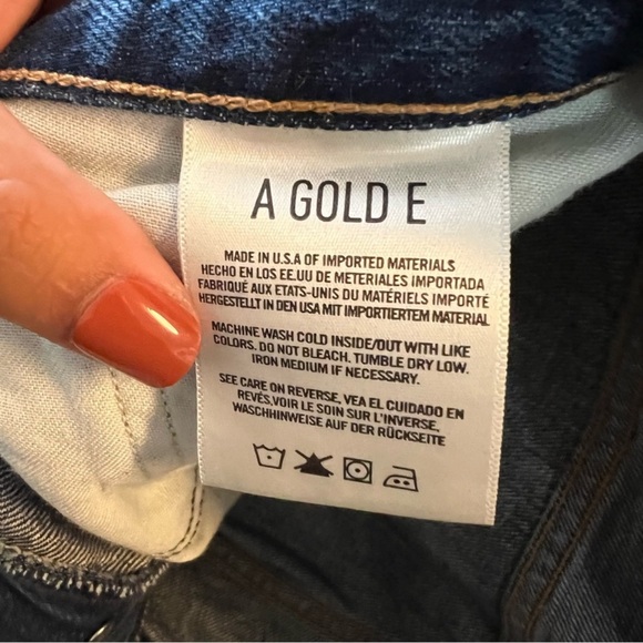 AGOLDE Dark Wash Jamie Hi Rise Button Fly Raw Hem Jeans Size 29 - Picture 9 of 9